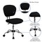 Emma and Oliver Mid-Back Mesh Padded Swivel Task Office Chair with Chrome Base